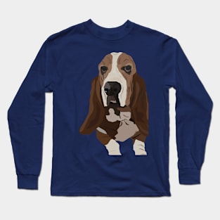 Basset Hound Vector Art Long Sleeve T-Shirt